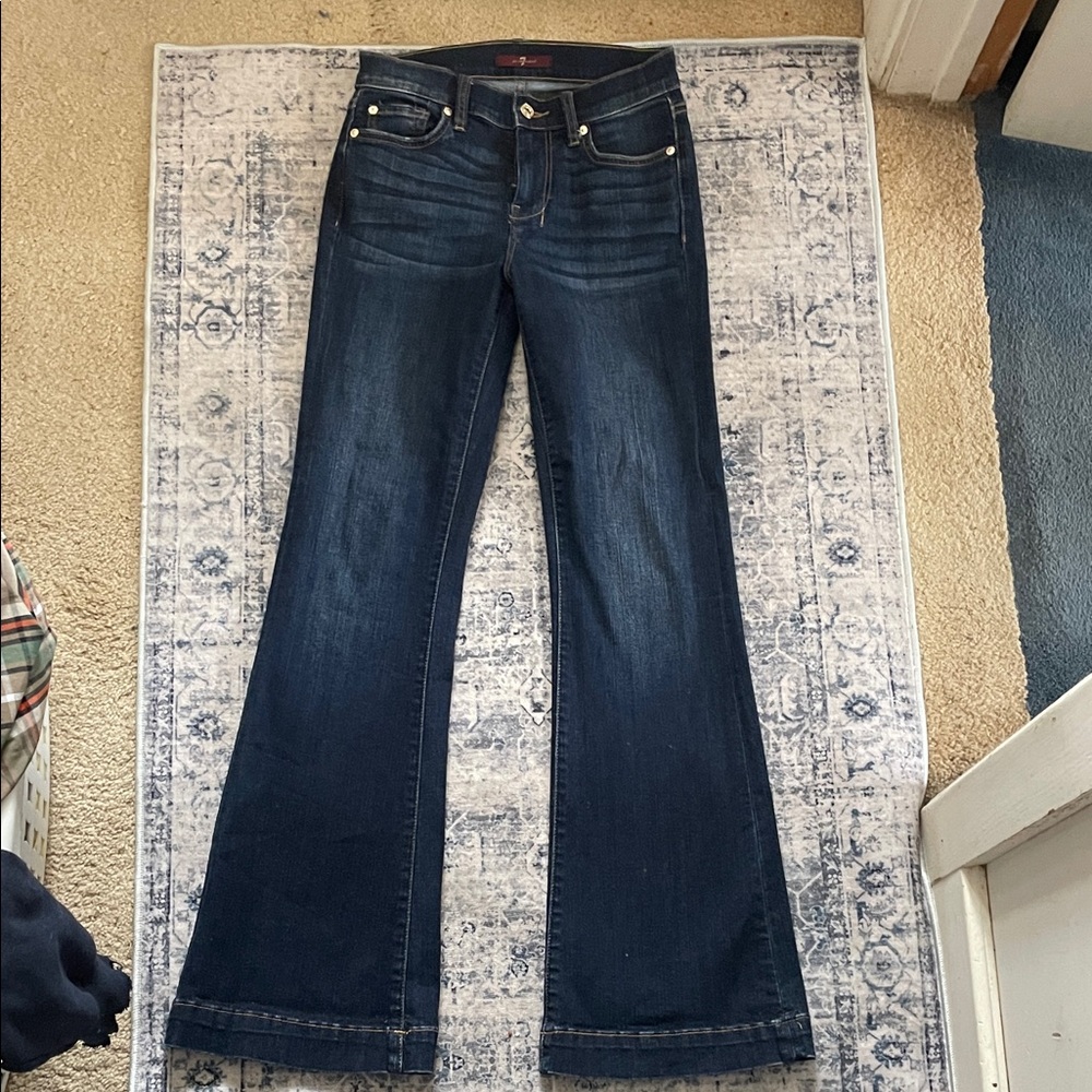 7 For All Mankind Deep Indigo Flare Jeans